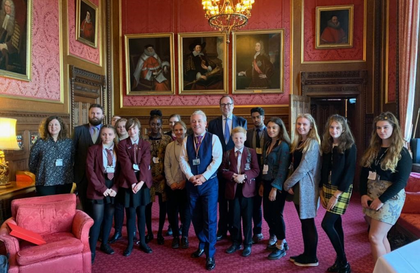 Students with Richard and Mr Speaker
