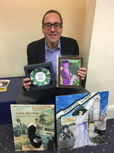 Richard Harrington with competition entries 